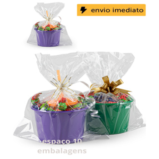 saco poli p/ BALDE DE PIPOCA 1,5l saquinho plástico transparente brilhante celofane em Oferta na Shopee