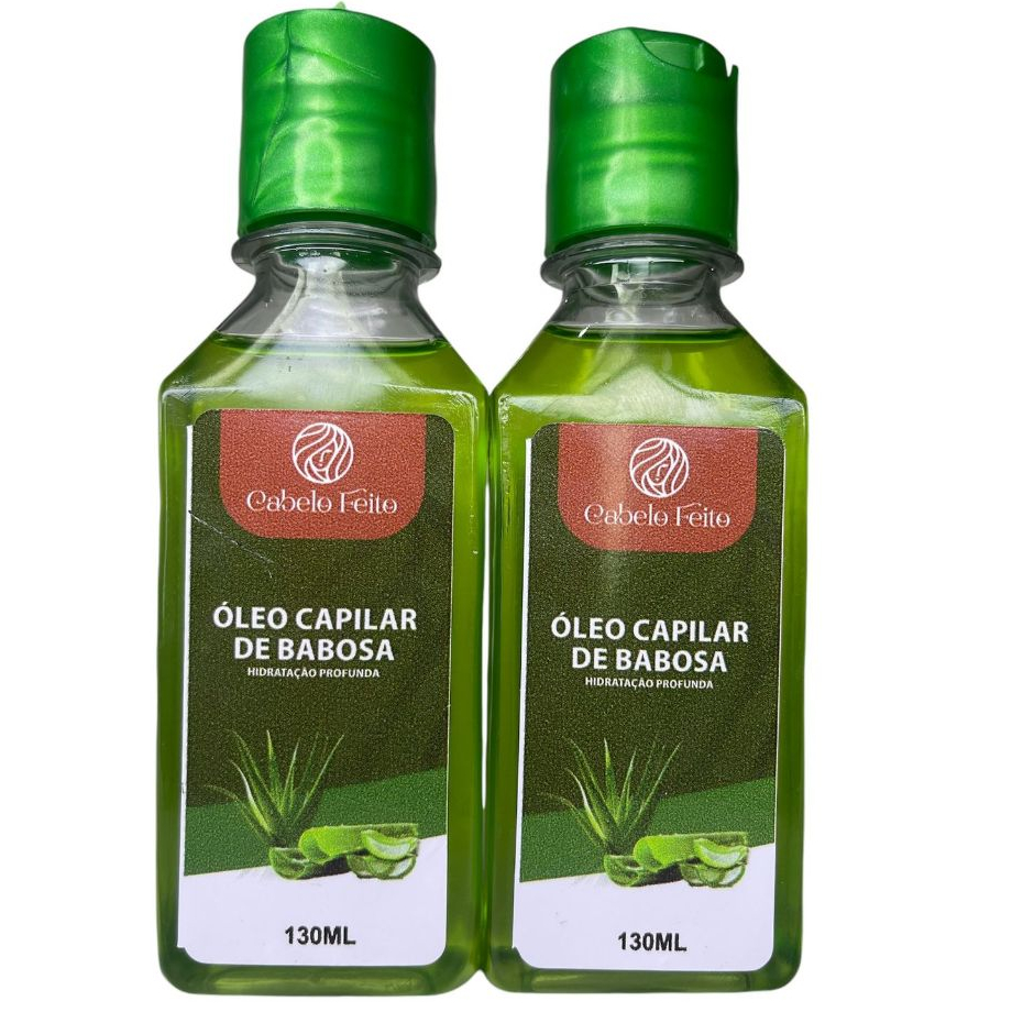 Kit com 2 Óleos Capilar de Babosa Maciez e Brilho 130mL Cabelo Feito em Oferta na Shopee