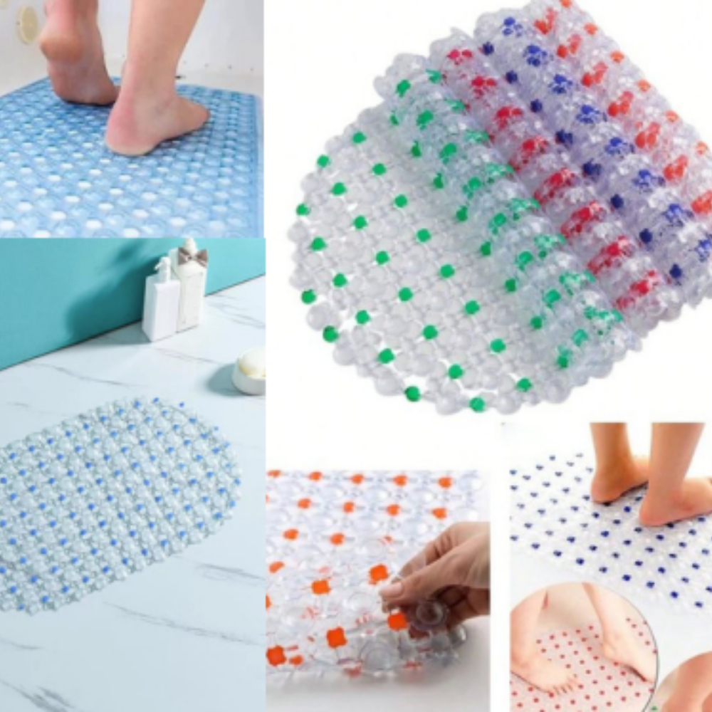 tapete banheiro antiderrapante box chuveiro pvc ventosa não escorrega