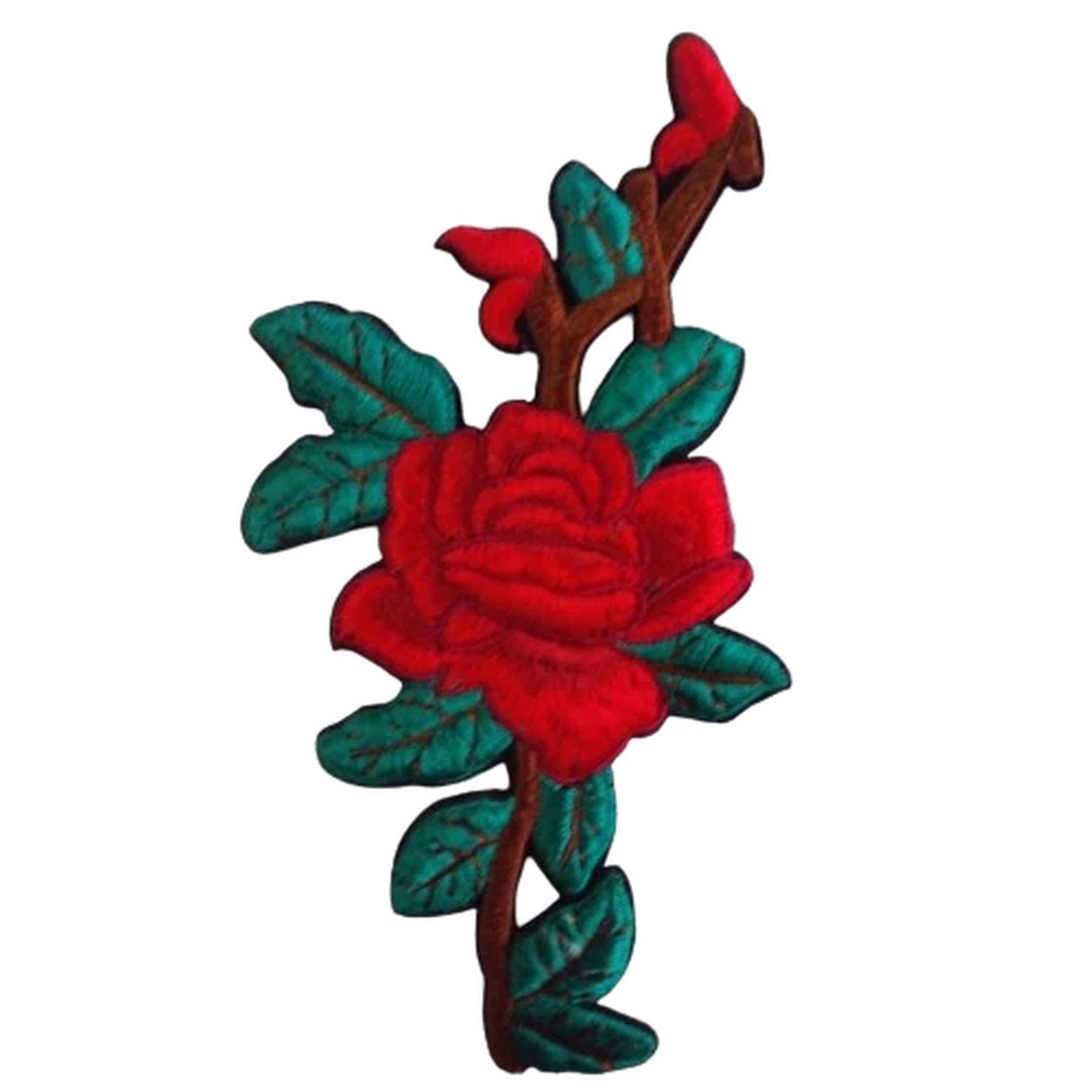 Aplique Bordado Patch Bordado aplique costurado customização de roupas e jeans artesanato Flor Rosa alta qualidade