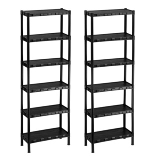 Kit Com 2 Estantes Prateleira Modular Multiuso Organizadora Plástico com 6 Prateleiras Com Pezinhos em Oferta na Shopee