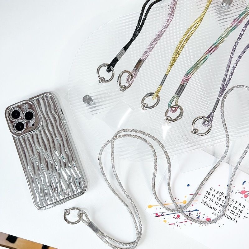 Cordão Antiperda Para Celular e Cordão De Strass Brilhante Pendurar No Cristal e Chaveiro Acessórios