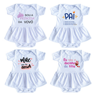 Body Bebê Menina Frases Divertidas | Pai, Mãe, Vovó, Dinda | O Mimo Perfeito em Oferta na Shopee
