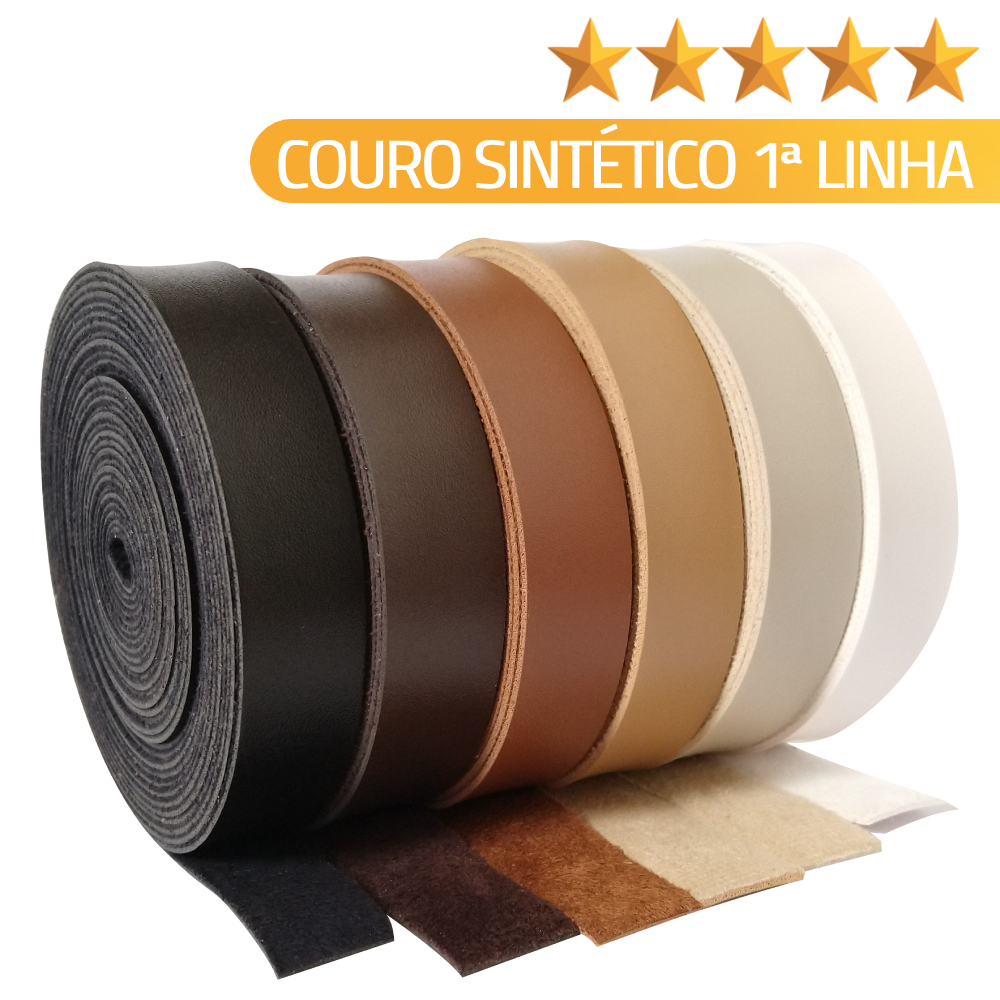 Tira De Couro Ecológico Montana 2 metros - Rolo 2 e 3cm em Oferta na Shopee