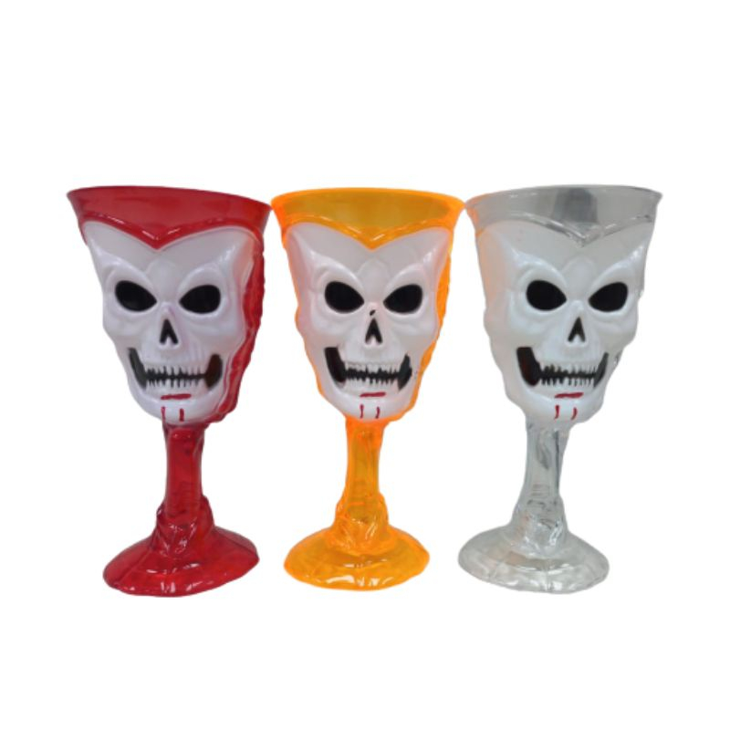 Taça Copo Caveira Cristal Drink Decoraçao Halloween Terror Bruxas Susto