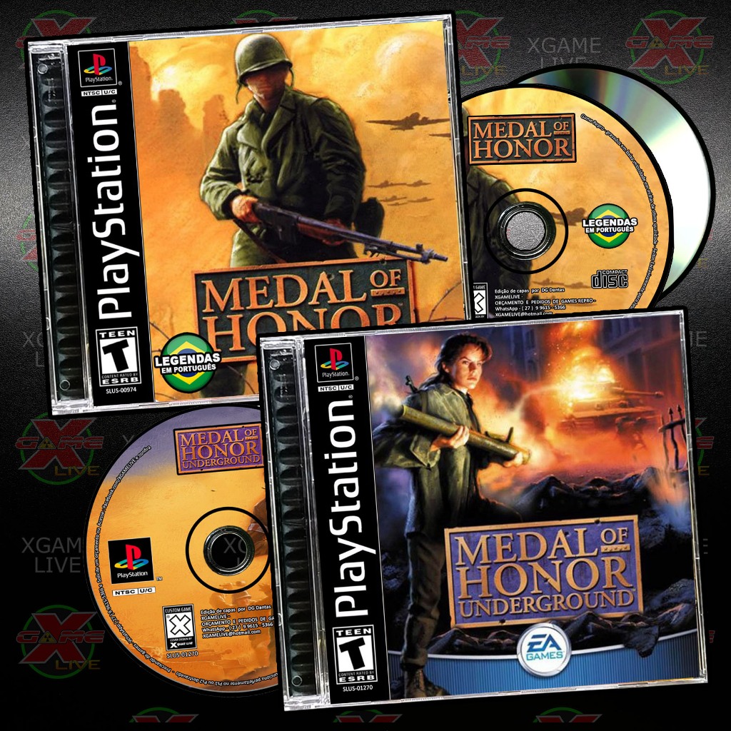 Medal of honor 1 e 2 Repro Ps1 / Play 1 By XGAMELIVE
