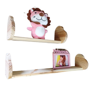 Prateleira coração para quarto de menina Prateleira de madeira em formato de coração para decoração infantil Prateleira decorativa coração para quarto infantil Prateleira coração para decoração de quarto de criança Prateleira de madeira pinus