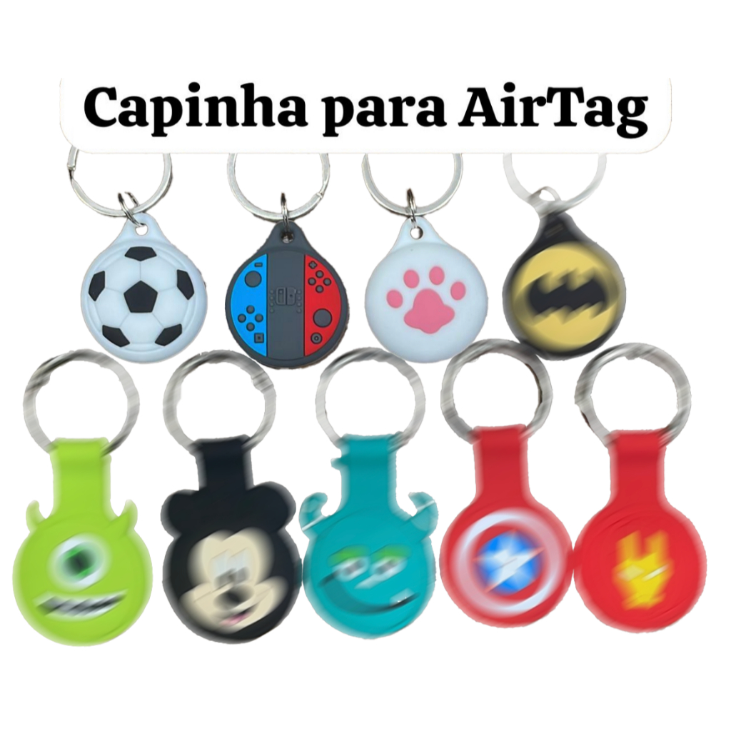 W.BILL Capa Protetora Airtag Cola de Desenho Animado Pingente Bonitinho