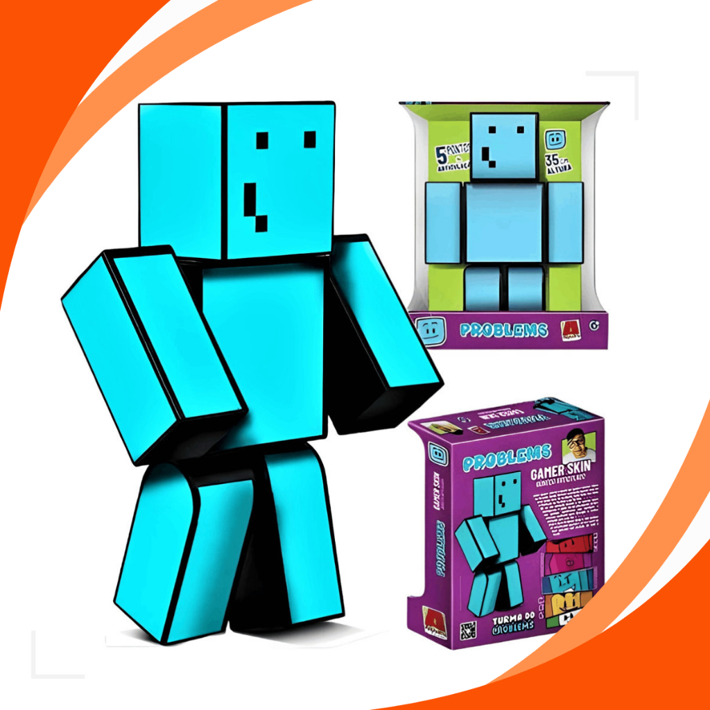 Boneco Grande Minecraft Problems 35 cm Viva as Emoções do Minecraft Com Presente Ideal Para Crianças