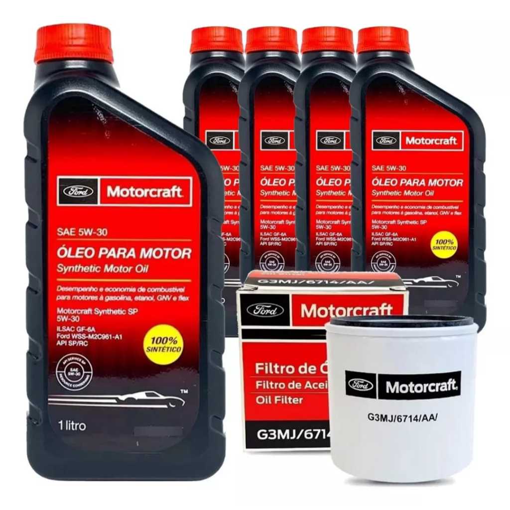 Kit 5 litros De Óleo 5w30 Sintético+Filtro Óleo FORD Ecosport/Fiesta/Focus/Novo Focus/Ka/ew Fiesta em Oferta na Shopee