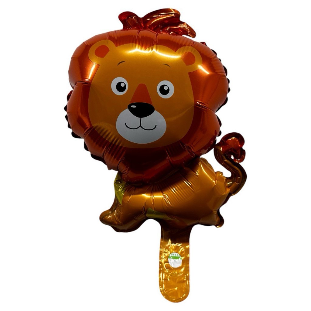 Balão Metalizado Animal Mini Leão Corpinho 39cm Safari Rei Selva Decoração Festa