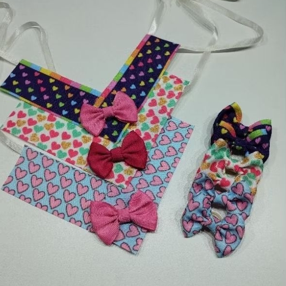 kit 3 Bandanas e 6 Laços Pet/ Laço pet com nome pet lacinhos pet para laços pet  lacinhos para pet pelo curto pet shop g