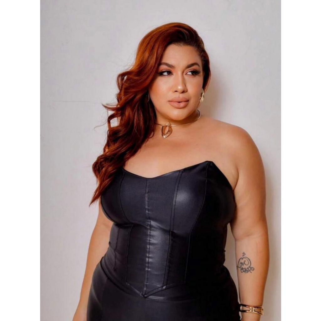 Corselete Morcego Cirre Tomara Que Caia Coro Plus Size em Oferta na Shopee