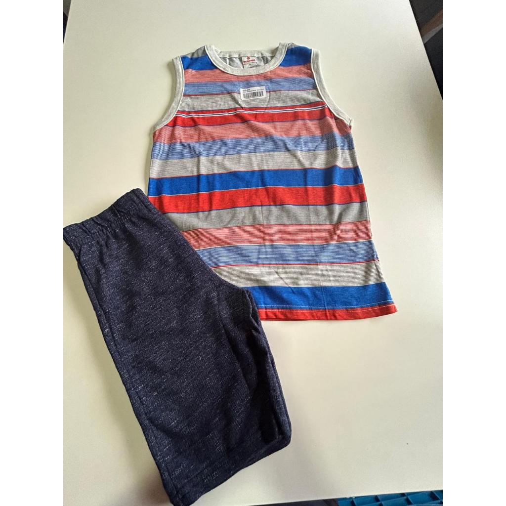 Conjunto Infantil Masculino Brandili: Camiseta e Bermuda em Algodão tamanho 6/8/14
