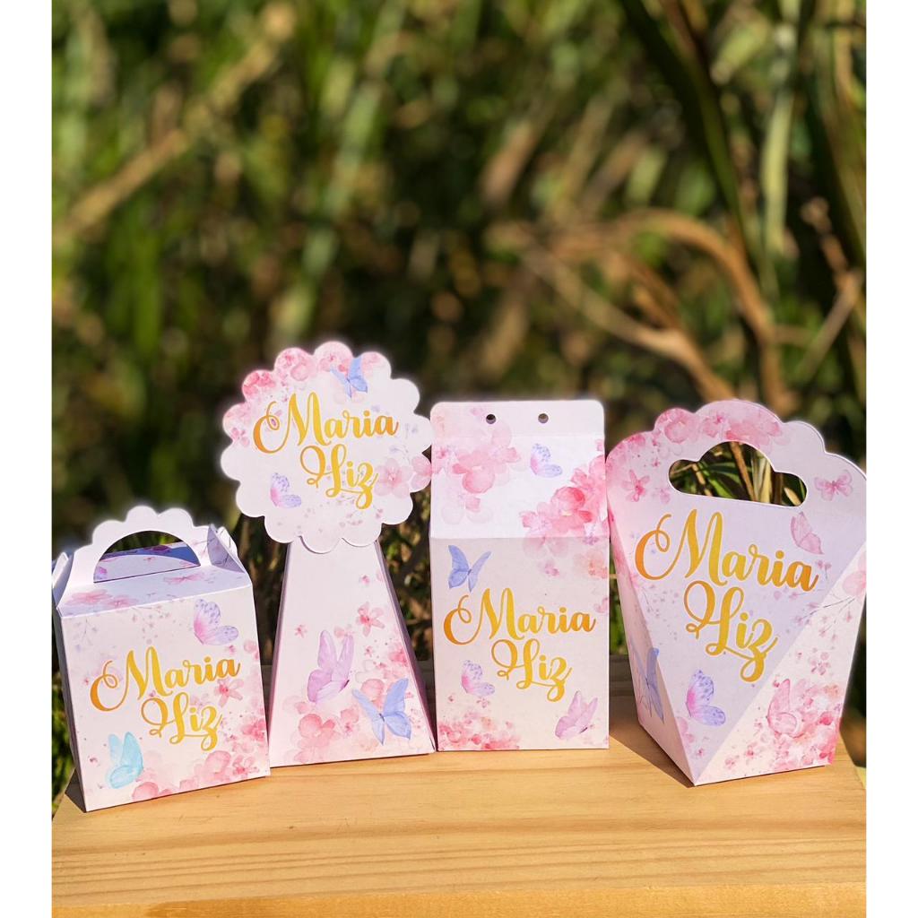 Kit caixinhas Jardim encantado / Borboletas / Jardim das Borboletas - Papelaria Personalizada / Lembrancinhas / Pegue e monte