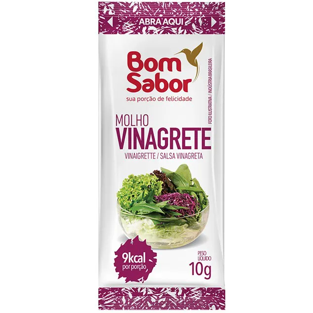 Molho Vinagrete Sache 10 gr Bom Sabor - Kit 15 - 25 - 35 - 50 em Oferta na Shopee