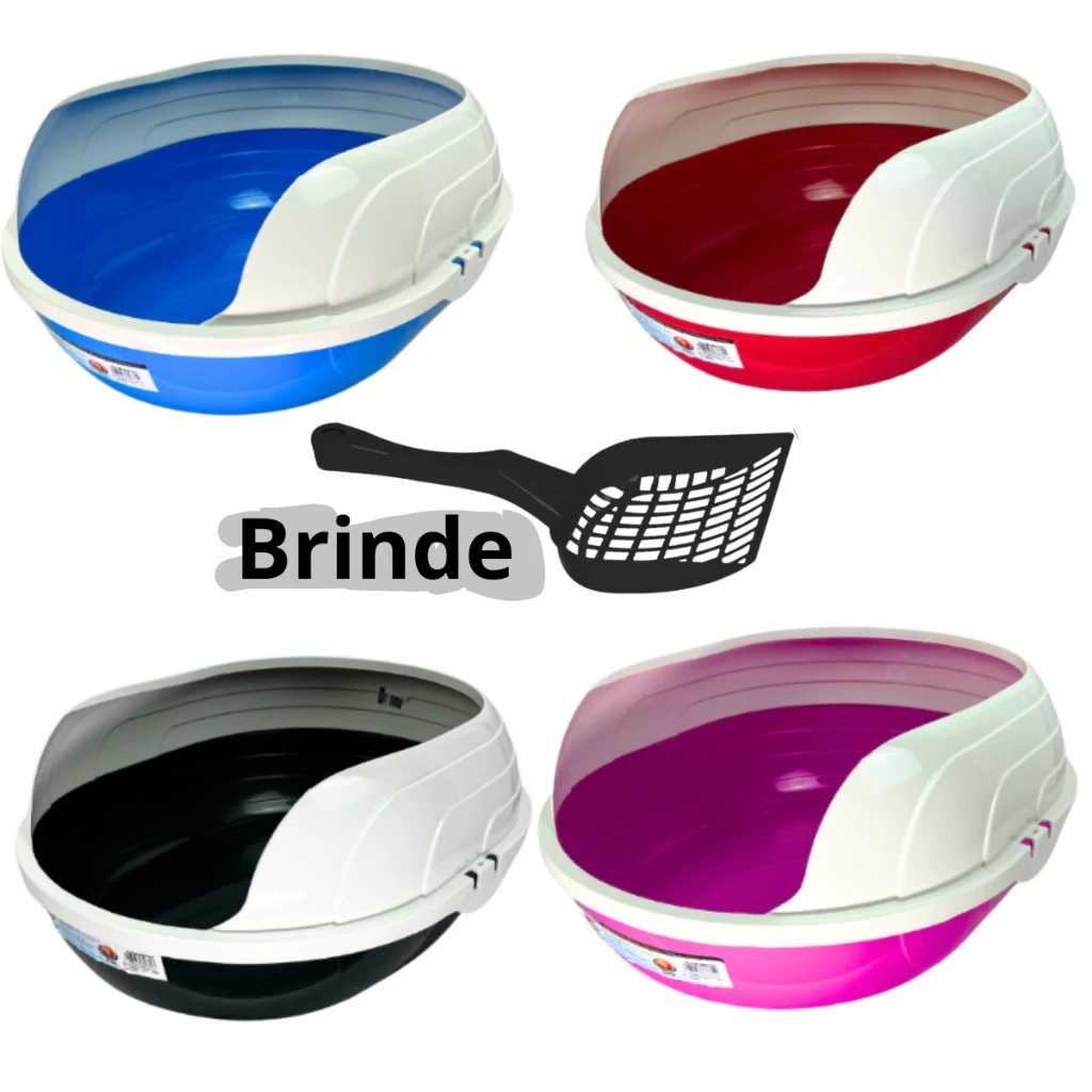 Caixa de Areia Sanitária Bandeja Higiênica Furba Com Arco para Gatos + PÁ Higiênica - FURACÃO PET em Oferta na Shopee