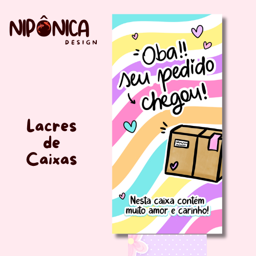Lacre de Caixa 📦| Oba seu pedido chegou! | 30 ou 60 Unidades | Design Exclusivo | Adesivo