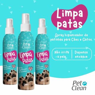 3 Limpa Patas Spray Pet Clean 120 mL para Cães e Gatos em Oferta na Shopee