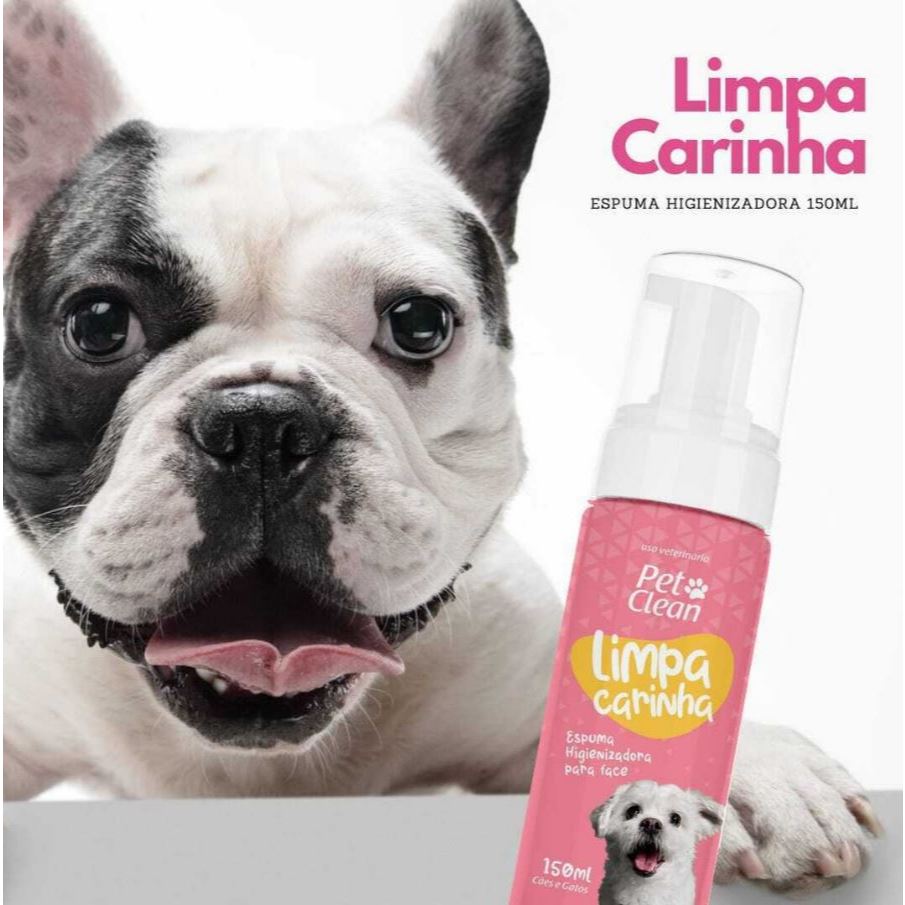 Limpa Carinha Espuma Higienizadora Pet Clean 150 ml para Cães e gatos