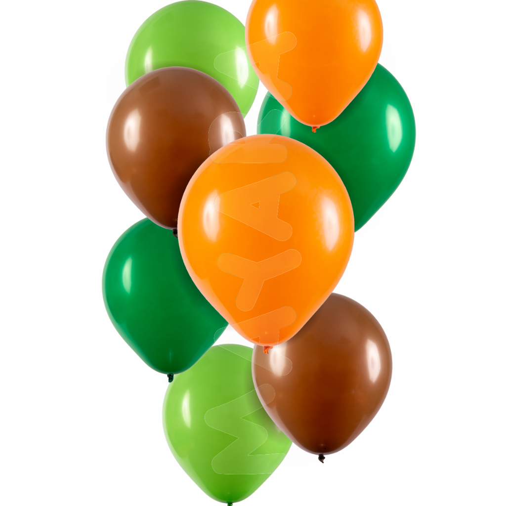100 Balões - 8 Polegadas Bexigas 4 Cores Laranja Marrom Verde Bandeira e Verde Citrus em Oferta na Shopee