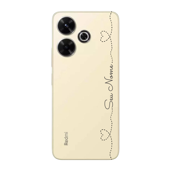 Capinha para Xiaomi RedMi 13 4G Anti Impacto Personalizada - Com Nome na lateral - Fundo transparente