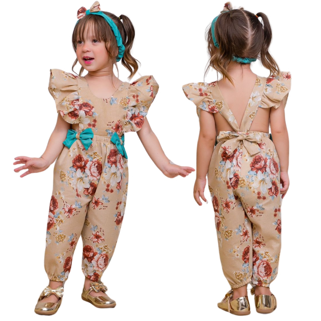 Macacão Infantil Menina Roupa Infantil Menina (1, 2 e 3 anos)