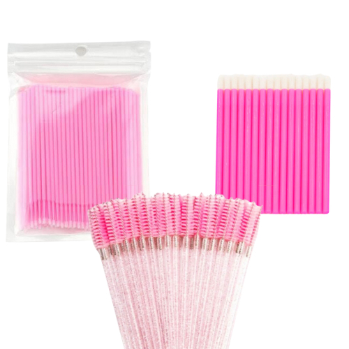 Kit 100 Escovinhas 100 Microbrush 100 Aplicador Batom em Oferta na Shopee