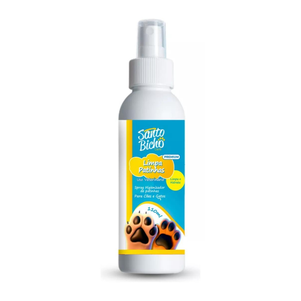 Limpa e Hidrata Patinhas Cachorro Gato Cães Pet Hidratante para Patas Santo Bicho 110ml