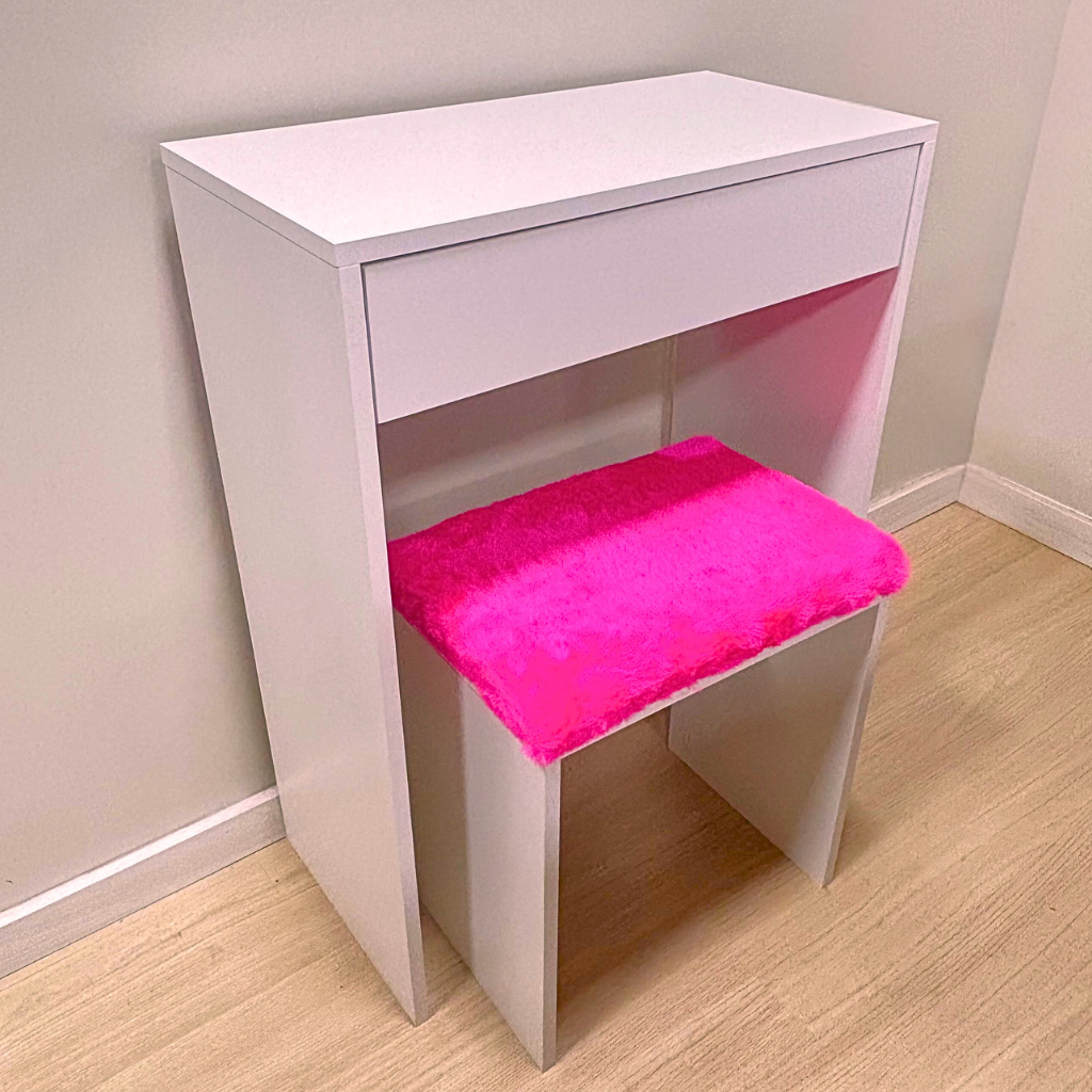 Escrivaninha Com Banco e Gaveta para Quarto e Sala Em 100% MDF
