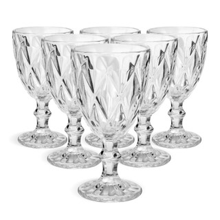 Taça Diamond Clear Jogo de Taça Diamante 330 ml Taça 6 unidades Taça Elegante