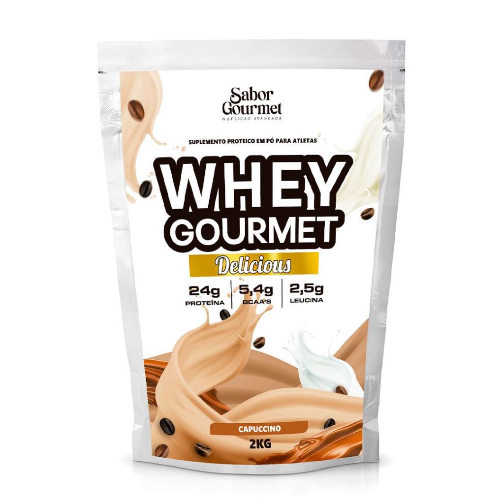 Whey Gourmet Delicious 2kg - Diversos Sabores Cappuccino
