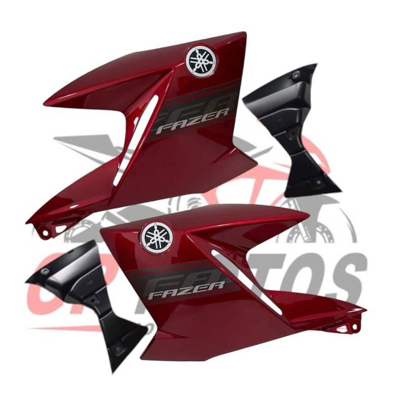 PAR DE ABAS  E COMPLEMENTOS  INF YAMAHA FAZER250 VERMELHO 2011/12