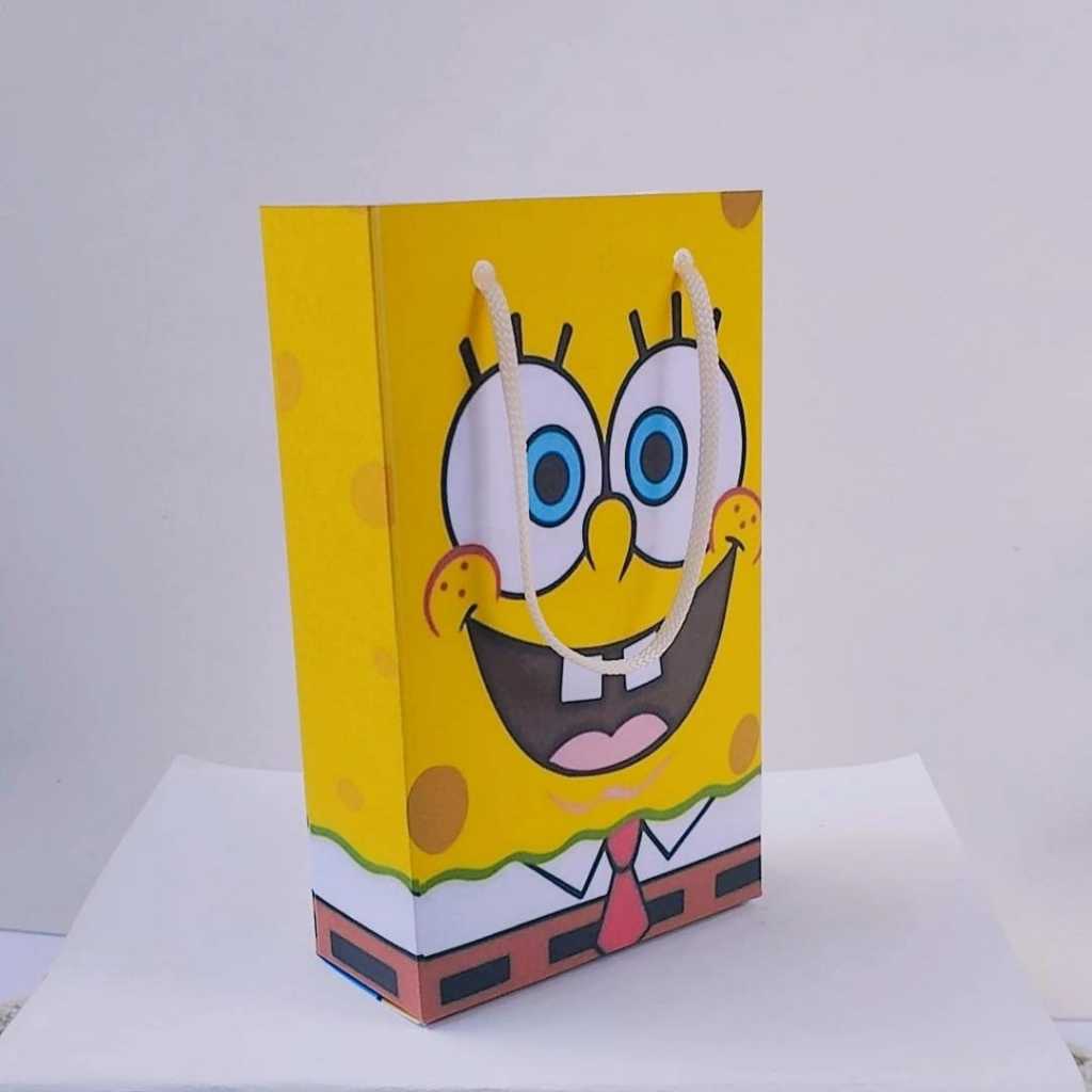 Kit Sacolinha Surpresa Festa Infantil Personalizados BOB ESPONJA | Lembrancinhas | Aniversário | PEGUE E MONTE
