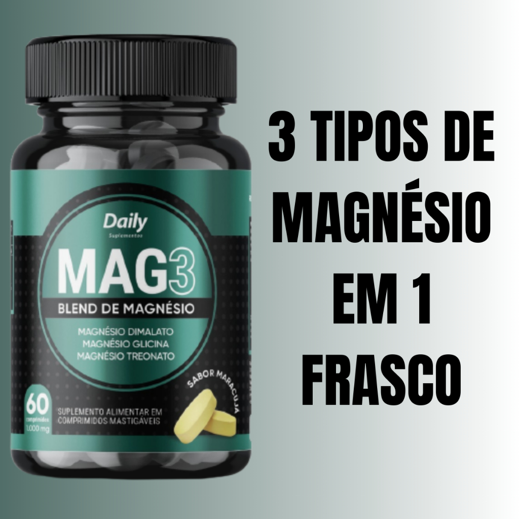 Blend de Magnésio L-Treonato Dimalato Glicina Mag3 Original Daily 60 Cáps
