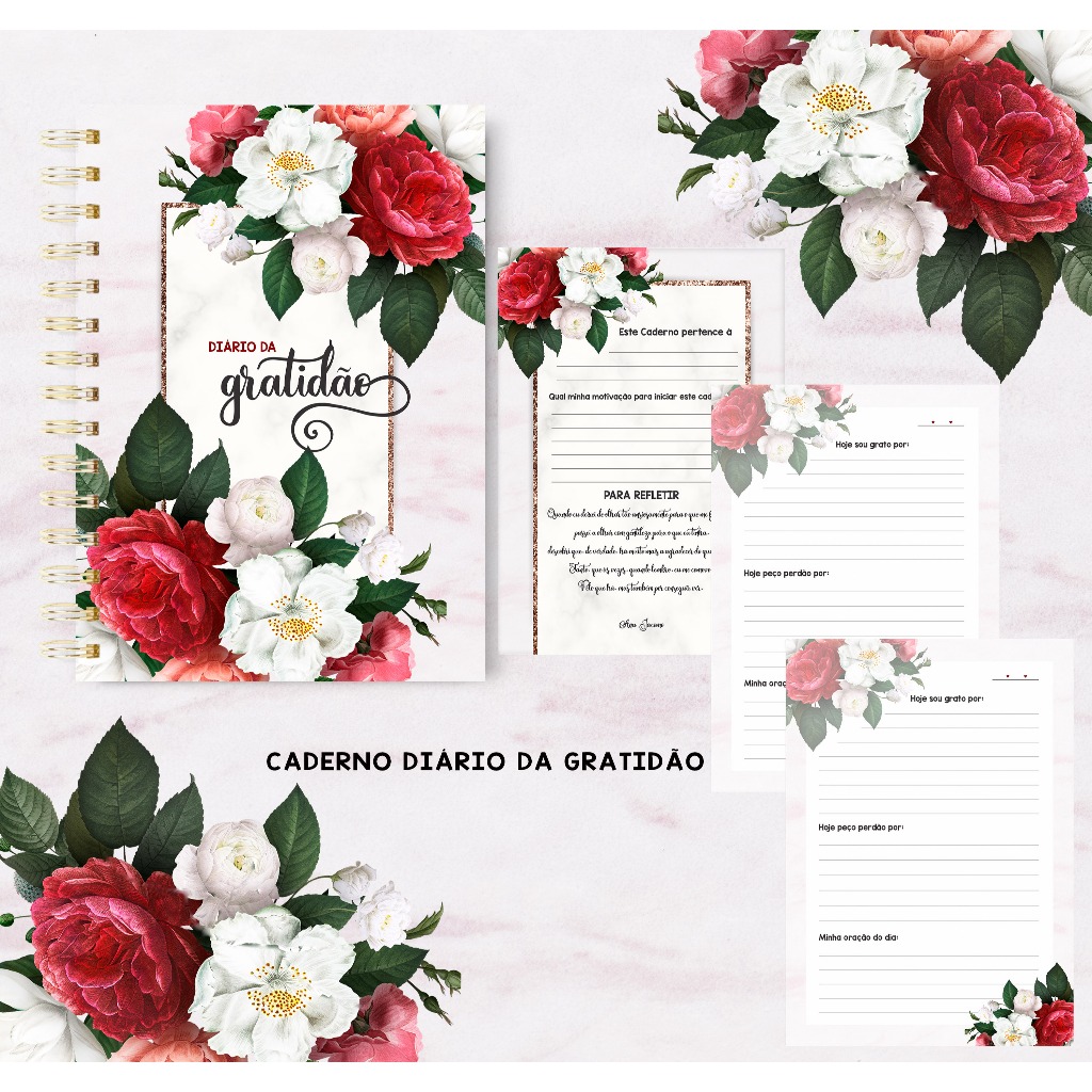 Imagem Diário da gratidão personalizado com 100 folhas