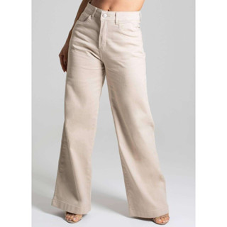 Calça Jeans Feminina Wide Leg Pantalona Moda Lançamento