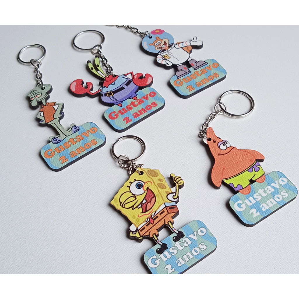 Chaveiros Personalizados Bob Esponja em Oferta na Shopee