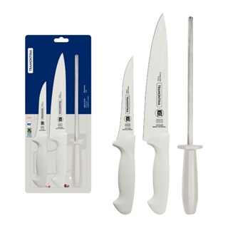 Jogo Faca Branca + Afiador Chaira Amolador Profissional em Oferta na Shopee