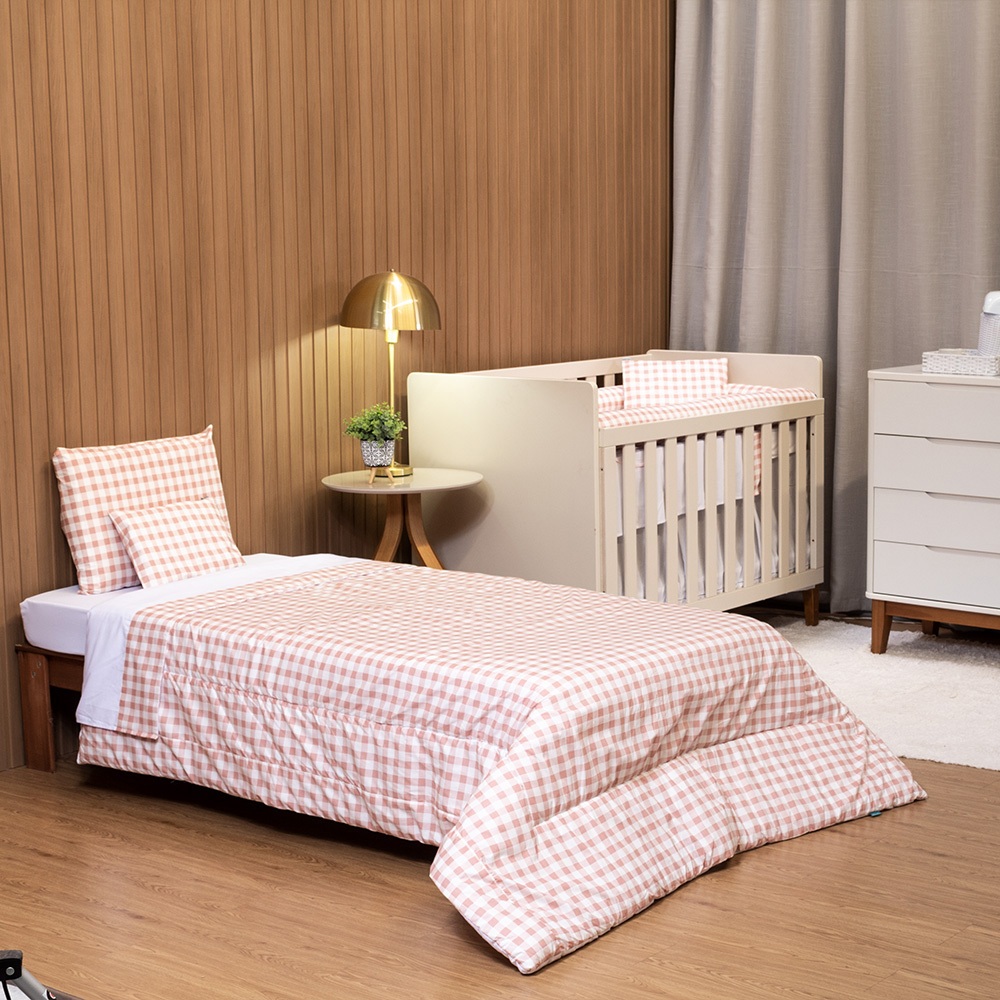Edredrom Infantil Solteiro 100% Algodão  (Refil + Capa Duvet) Menina Menino Dupla Face Liso e Estampados