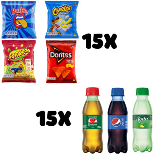 Kit Escola 15 Salgadinhos Elma Chips + 15 Refrigerantes 200ml em Oferta na Shopee