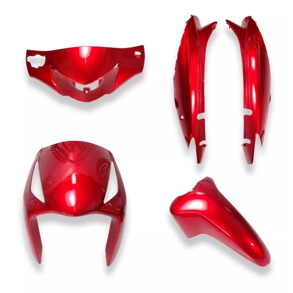 Kit Carenagem Biz 125+ 2010 Vermelho Bromelia Com Freio a Disco