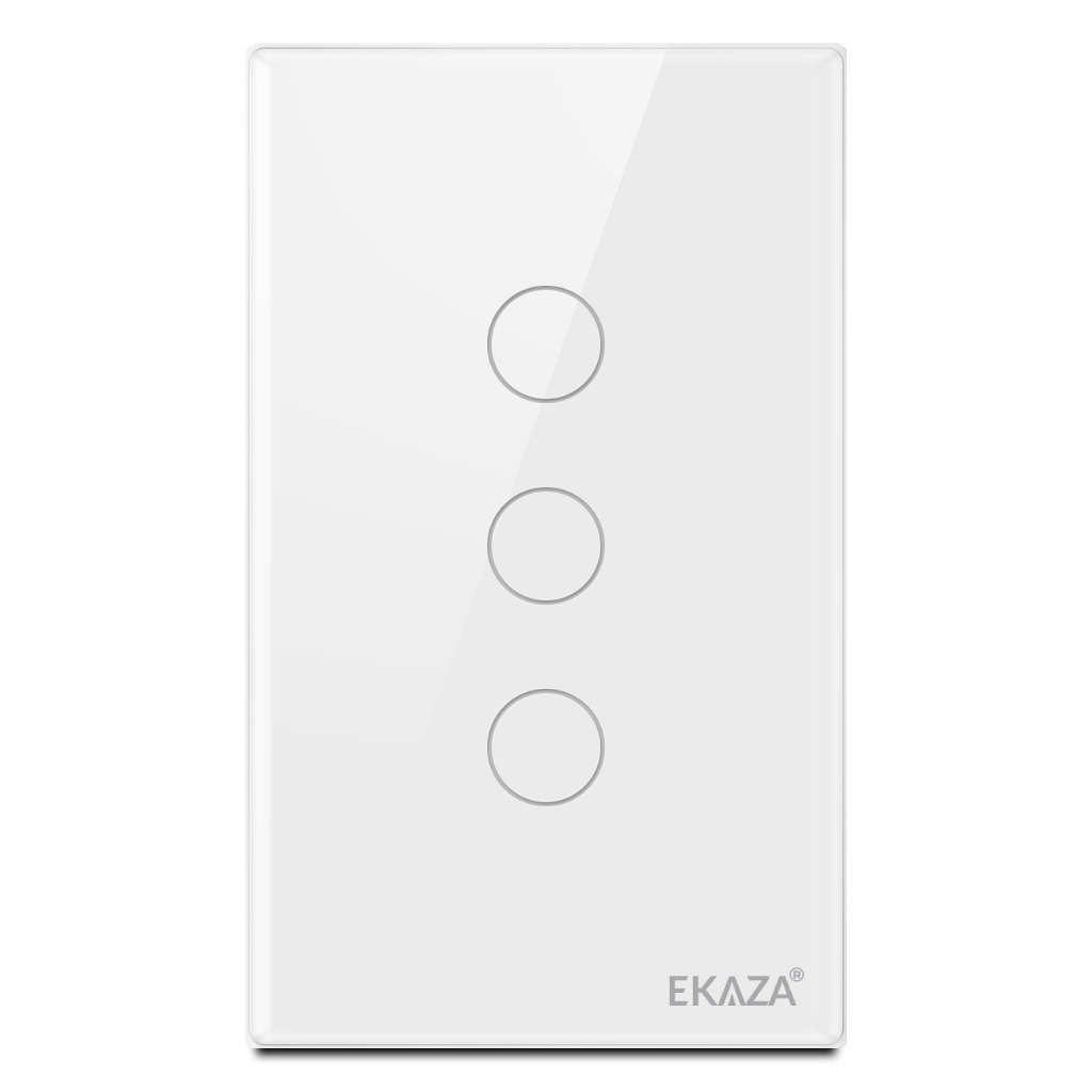 Interruptor Inteligente Wifi vidro 2.5d botão Touch Alexa Google home - Ekaza
