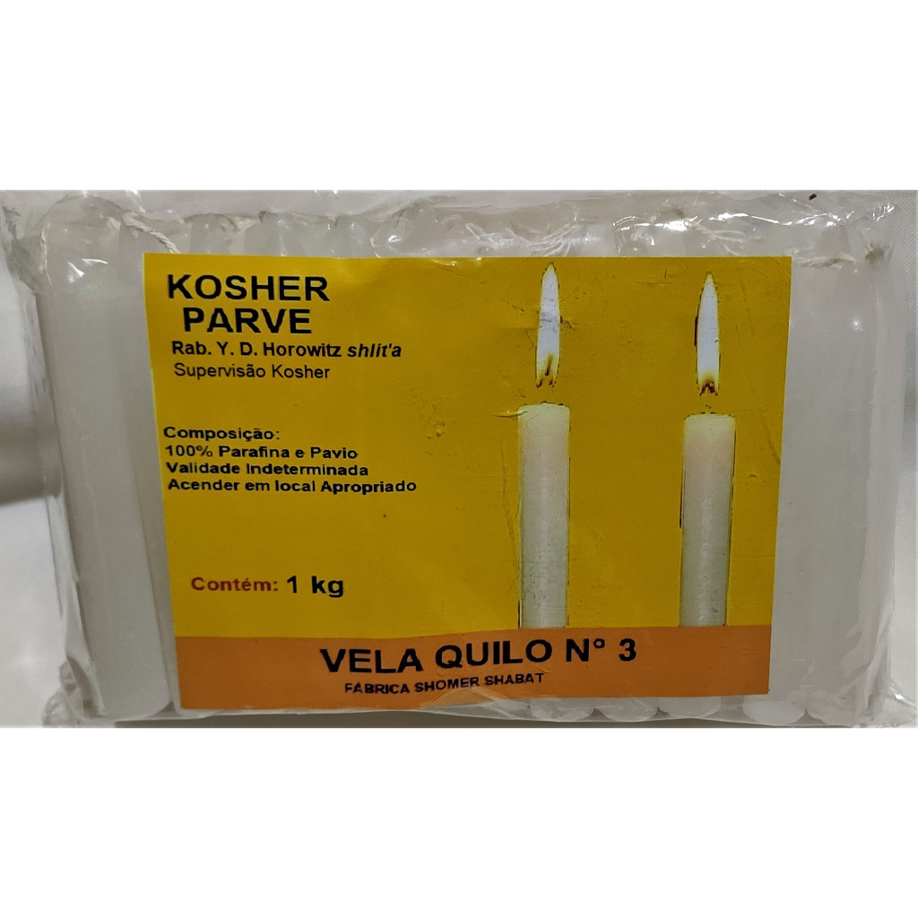 Vela Brilho Parve Kosher Numero 3 Pacote (1 Kg) ##!