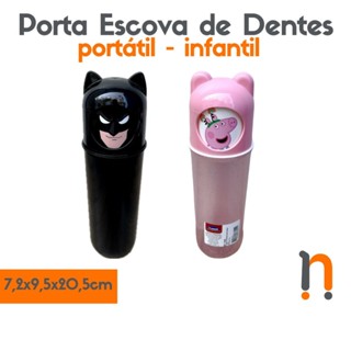 Porta Escova de Dente e Pasta Infantil Batman ou Peppa Pig em Oferta na Shopee