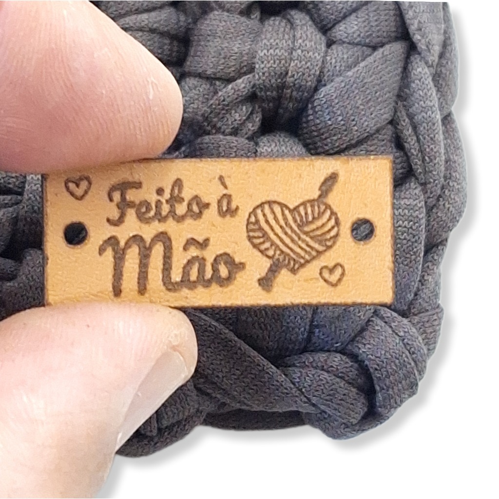 Feito A Mão Crochê Croché - Etiqueta Couro Personalizada - 50 unidades Pronto para uso 31-05