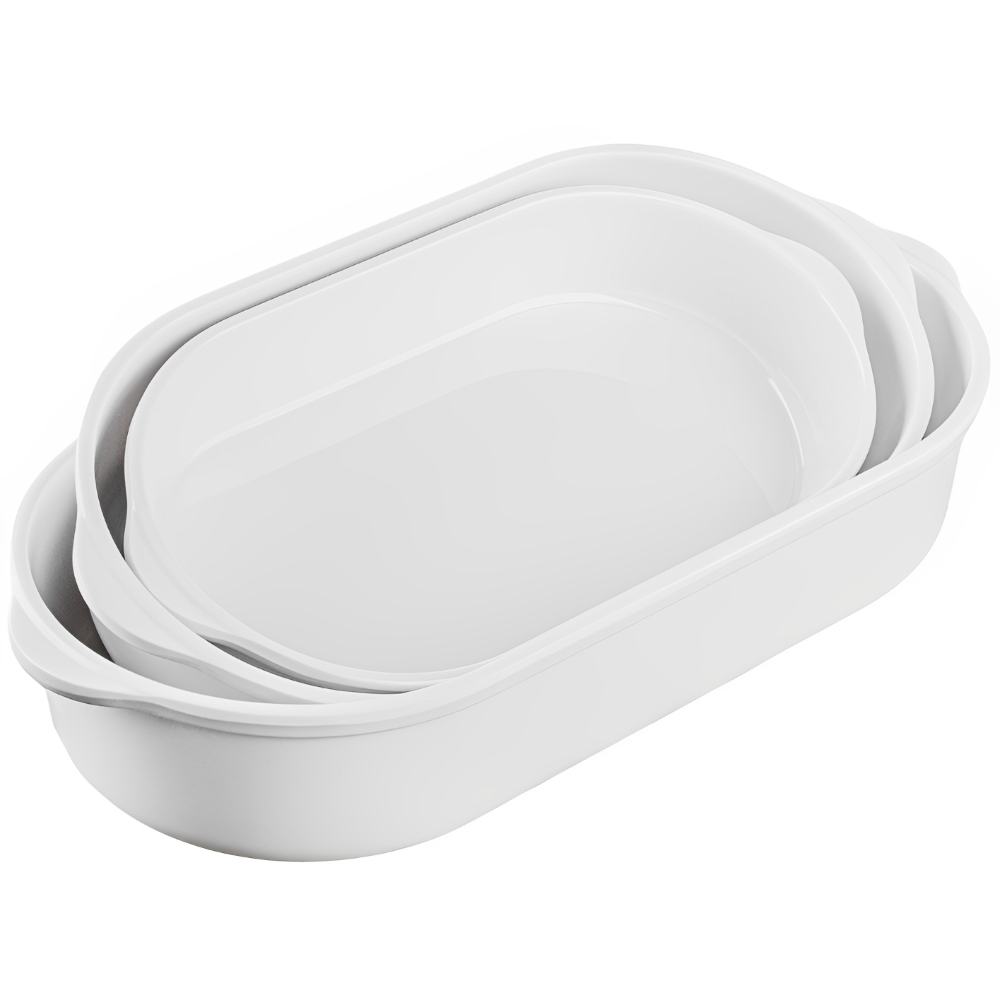 Kit 3 Travessas Brancas Para Servir Tigelas de Melamina Bellagio NÃO É LOUÇA 24 cm, 28 cm ...
