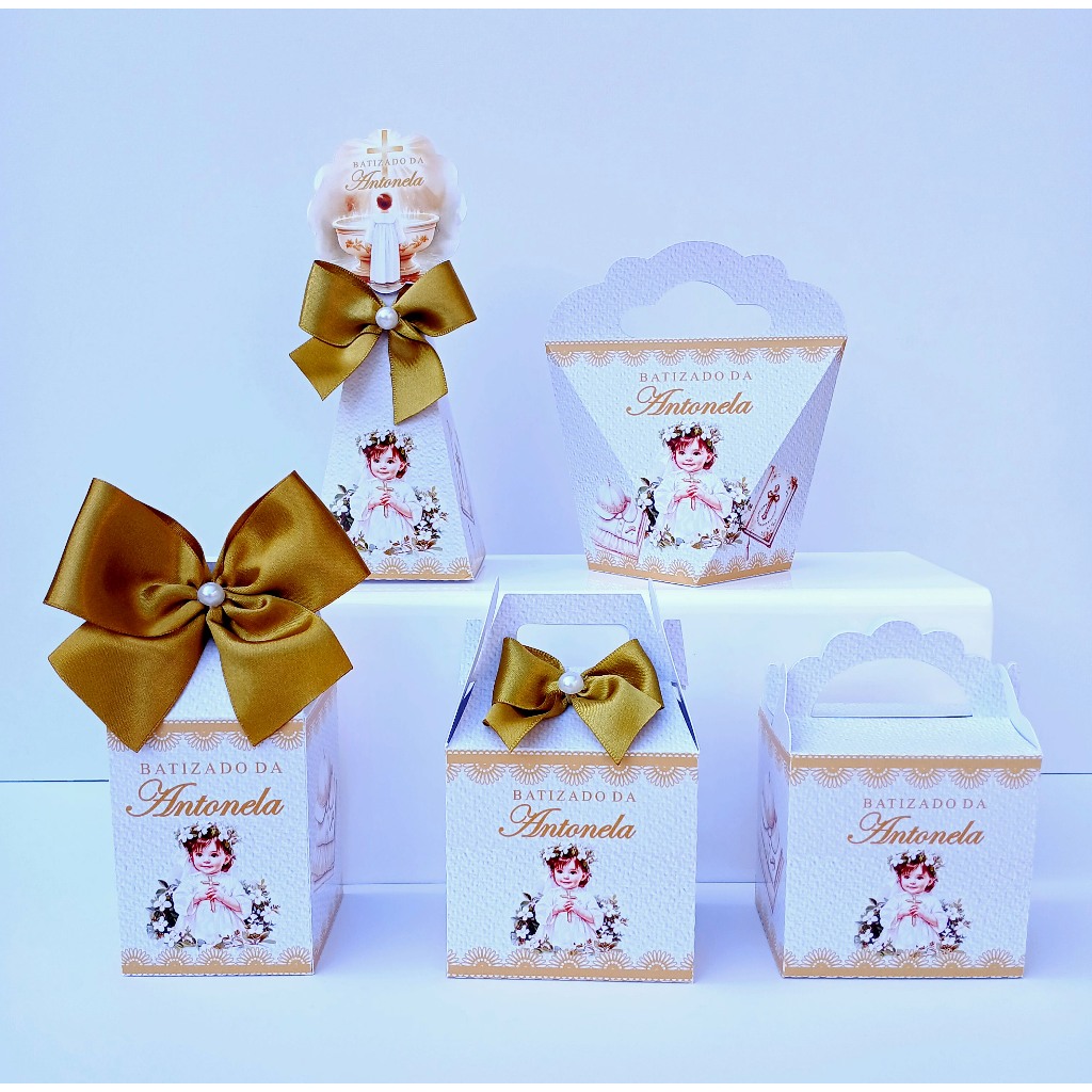 PEGUE E MONTE – KIT FESTA PERSONALIZADOS BATIZADO MENINA LEMBRANCINHAS CAIXINHAS PARA FESTA