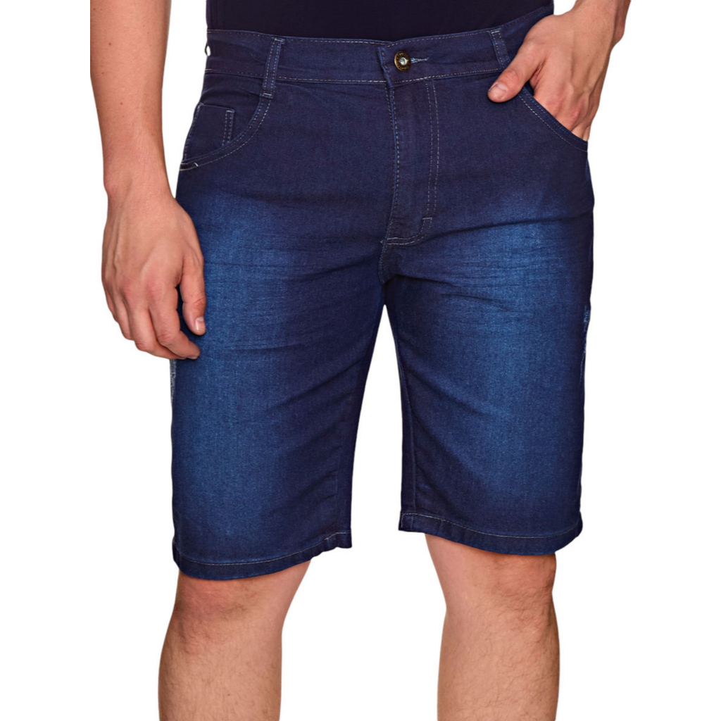 Bermudas Masculina Slim Com Lycra Lavagem Escura em Oferta na Shopee