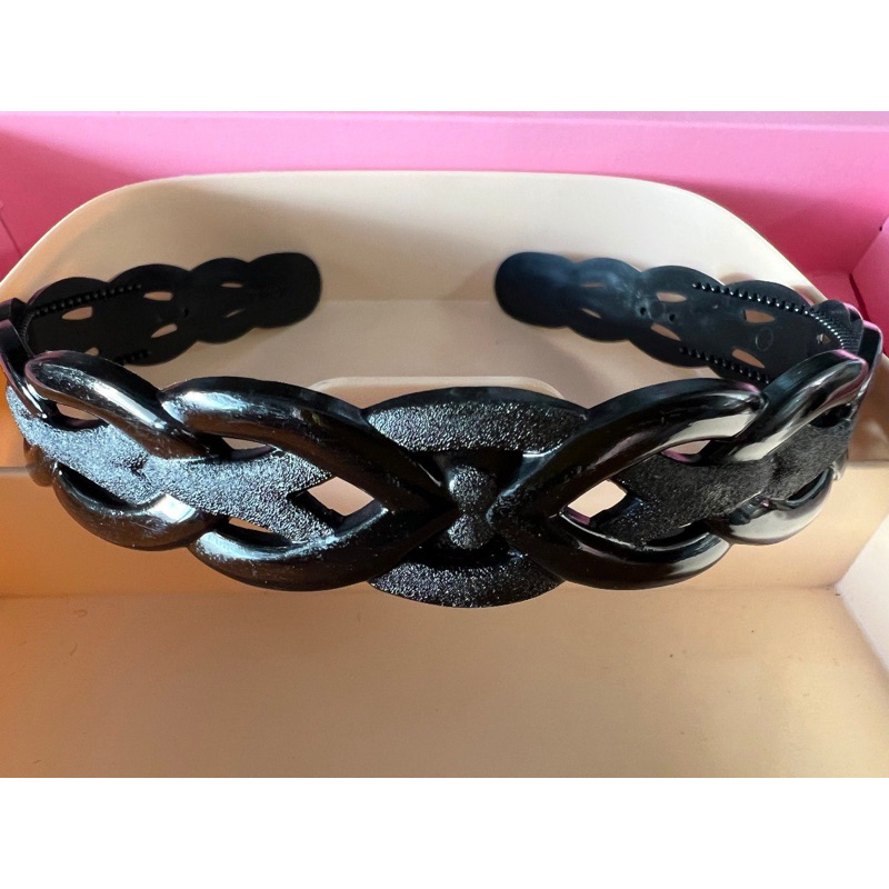 Tiara Arco para Cabelo Elos Preto Luxo Fashion Moda